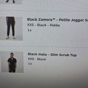 FIGS black jogger scrub set XXS/XXSP